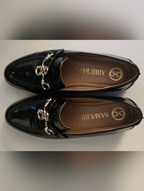 Sam & Libby Women's Black Patent Leather Bit Loafers